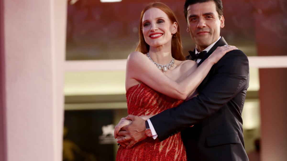 Jessica Chastain y Oscar Isaac, en la presentación de 'Secretos de un matrimonio'