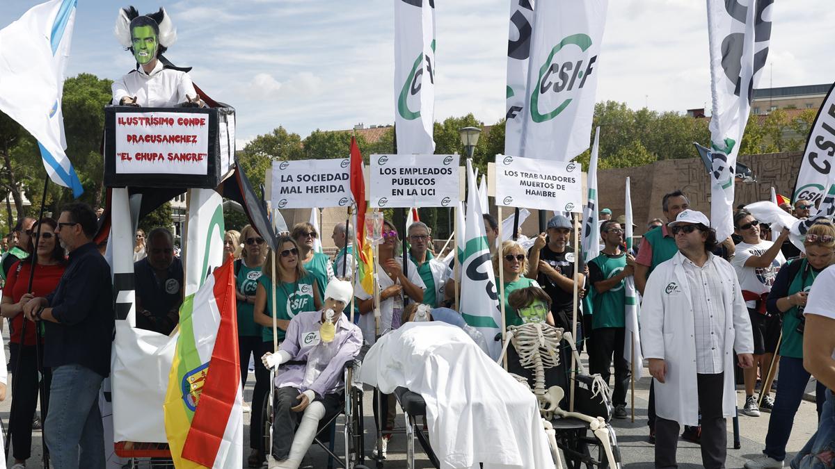 Manifestación de funcionarios convocada por CSIF y Jusapol en Madrid