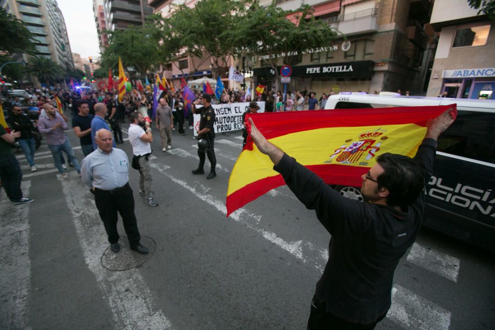 Tensión en el centro de Alicante por la independencia de Cataluña