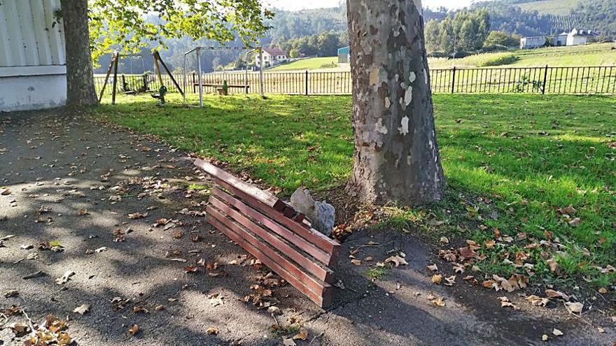 Estado que presenta un banco caído en San Tomé de Obra. |