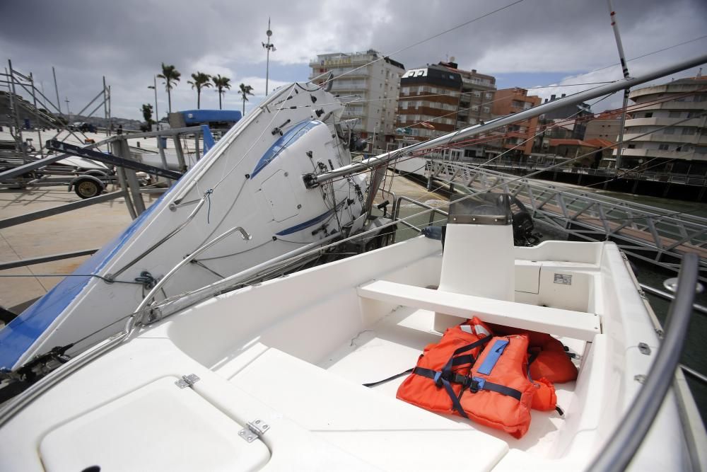 El tiempo en Galicia | Daños en barcos y caídas de ramas y cascotes, los efectos de "Miguel" en Pontevedra