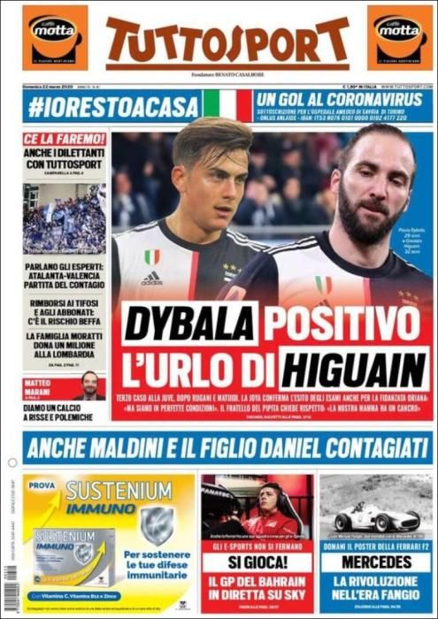 Portada TUTTOSPORT domingo 22 marzo 2020