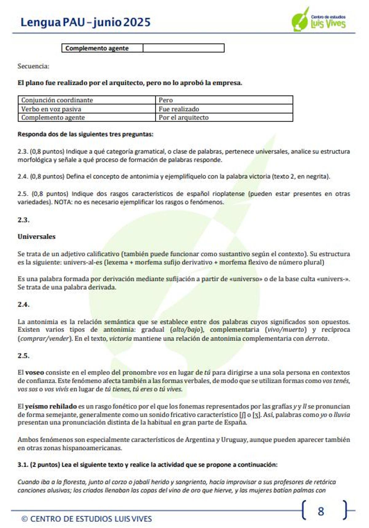 Examen resuelto de Lengua Castellana y Literatura de la PAU 2026 de Madrid