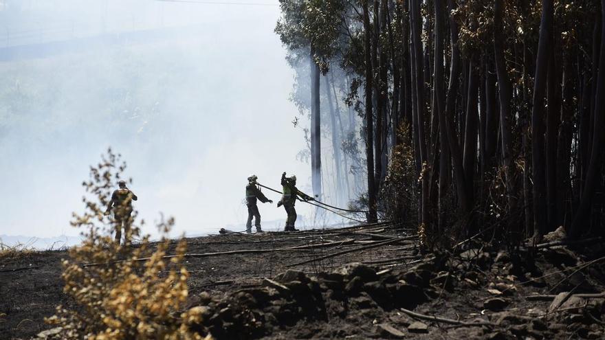 Dos incendios forestales en A Coruña la tarde del eclipse: los bomberos reciben alertas en Penamoa y a O Portiño