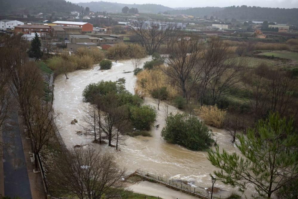 Segundo día del  Temporal Gloria en la Vall d'Albaida, la Costera y la Canal de Navarrés