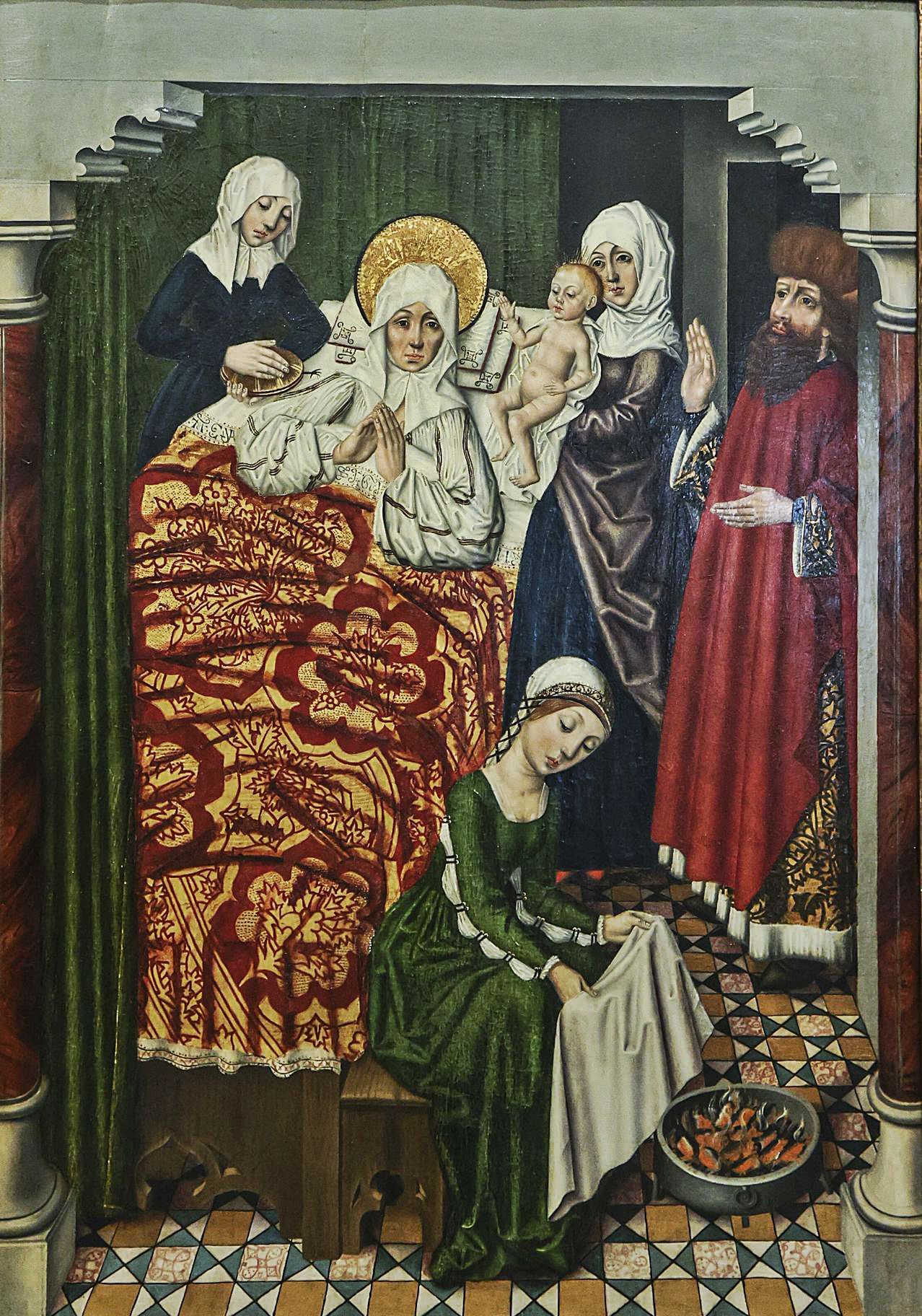 &quot;Nacimiento de la Virgen&quot;. Obra del círculu de Diego de la Cruz. Fechada alredor de 1485.
