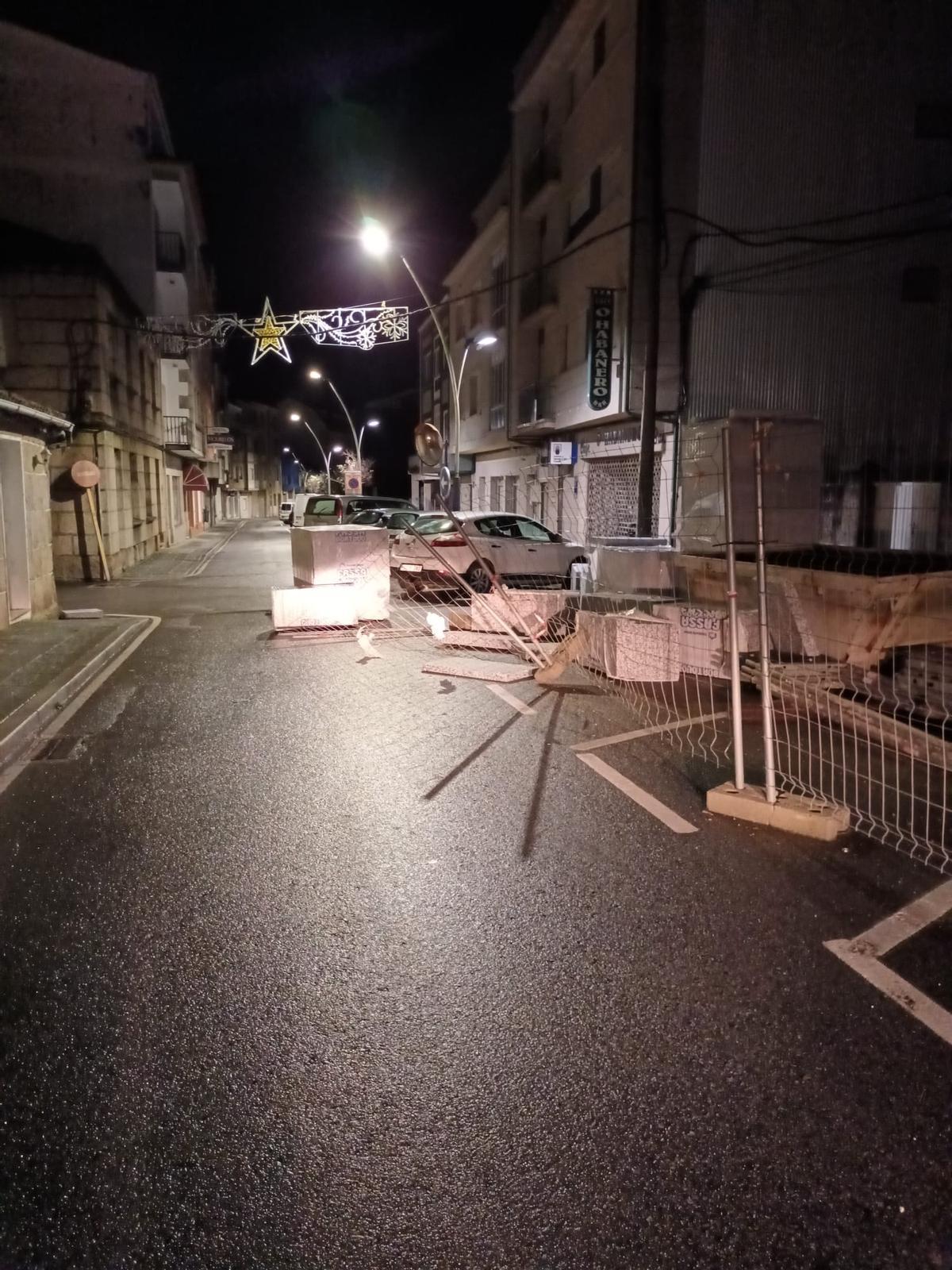 Vallas tiradas en O Grove.