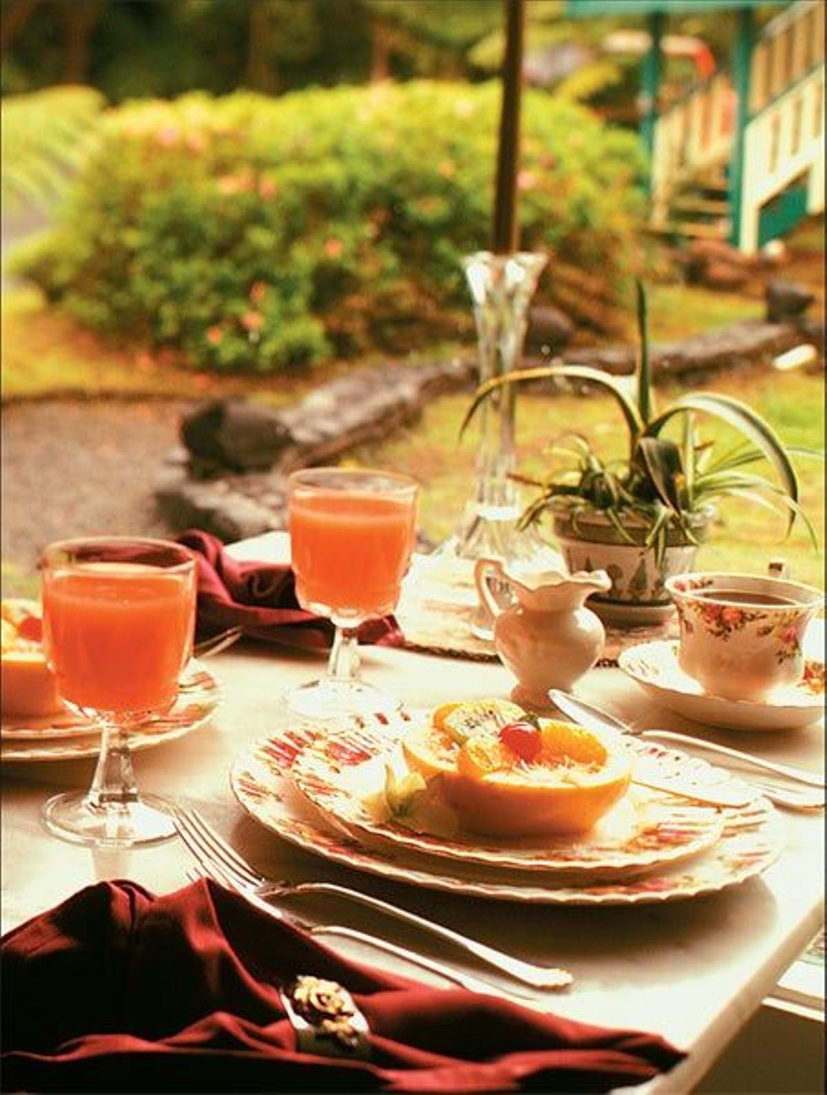 Desayuno en el Hotel Kilauea, 
en Big Island.