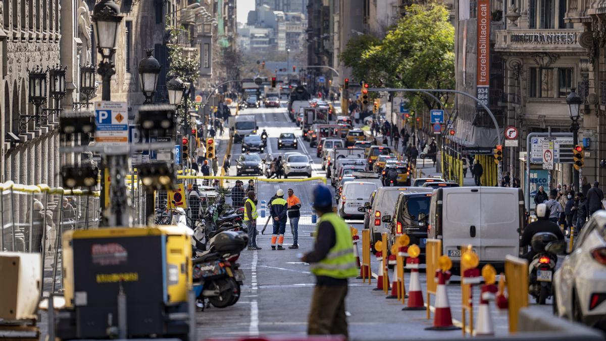 Obras en la Via Laietana.