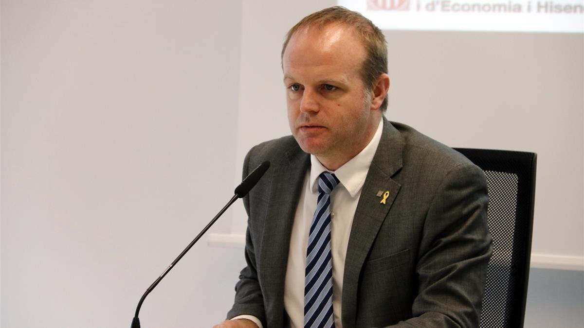 Albert Castellanos, secretario de Hacienda de la Generalitat, esta mañana.