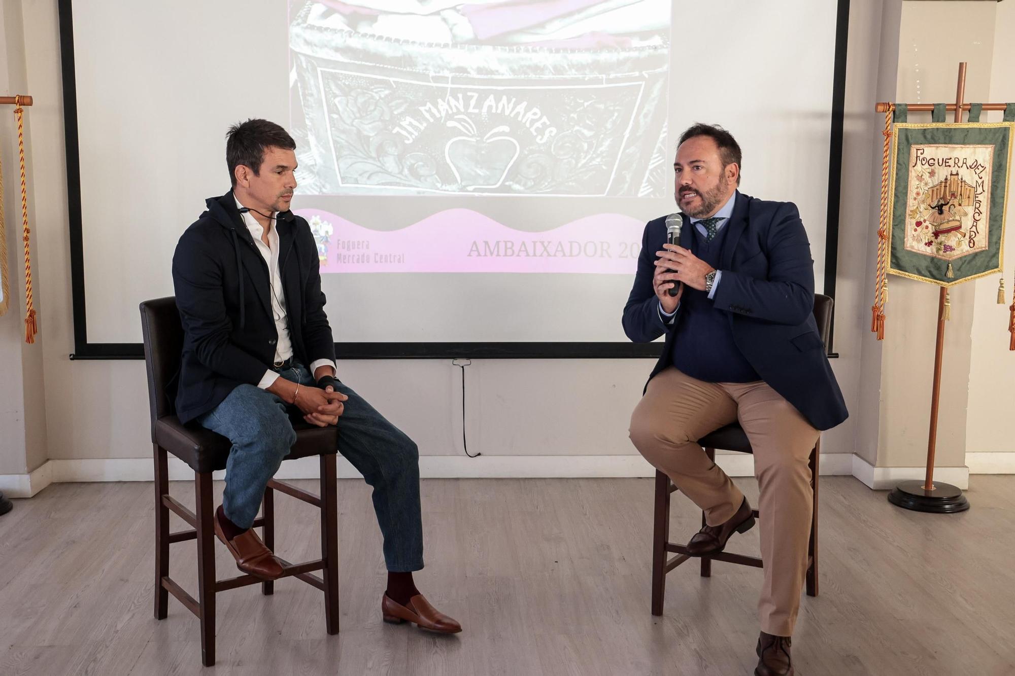 José María Manzanares, embajador de la Foguera Mercado Central