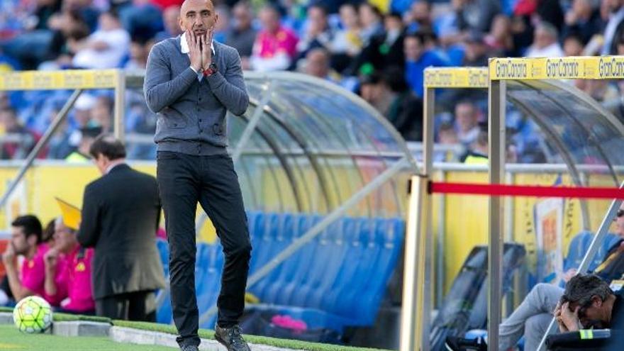 Abelardo, ayer, en el Estadio de Gran Canaria.