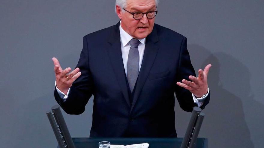 Frank Walter Steinmeier, en su intervención ante la Asamblea Federal durante el proceso de elección.