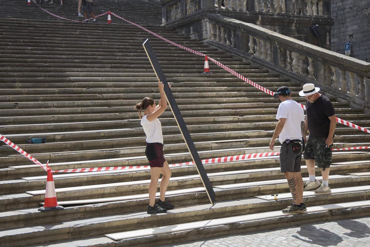 Les imatges dels preparatius per al rodatge d''Enredados' a Girona