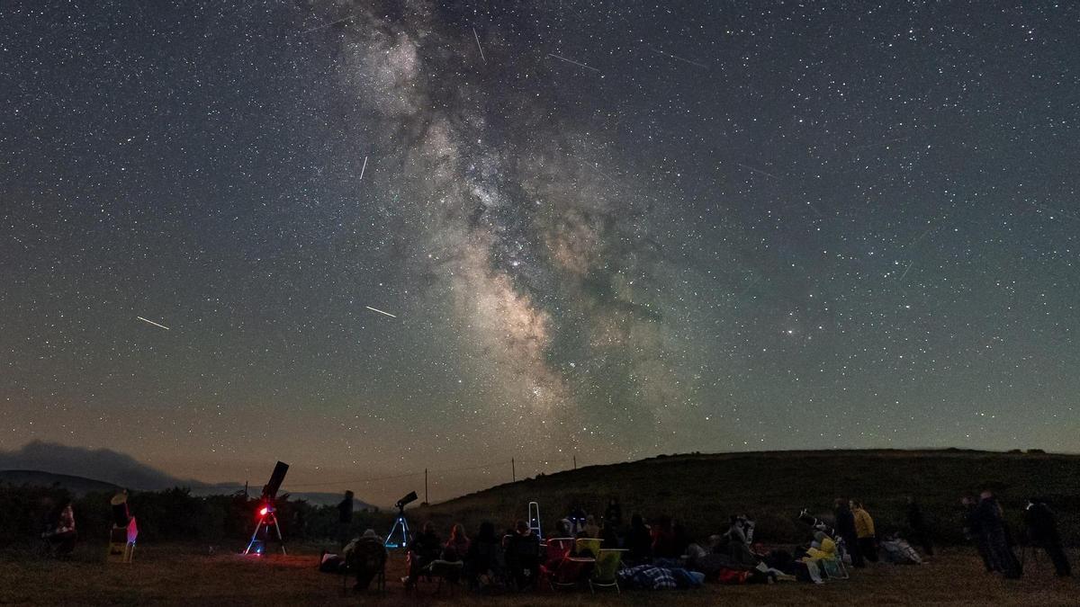 Observación de estrellas en Allande, el año pasado.
