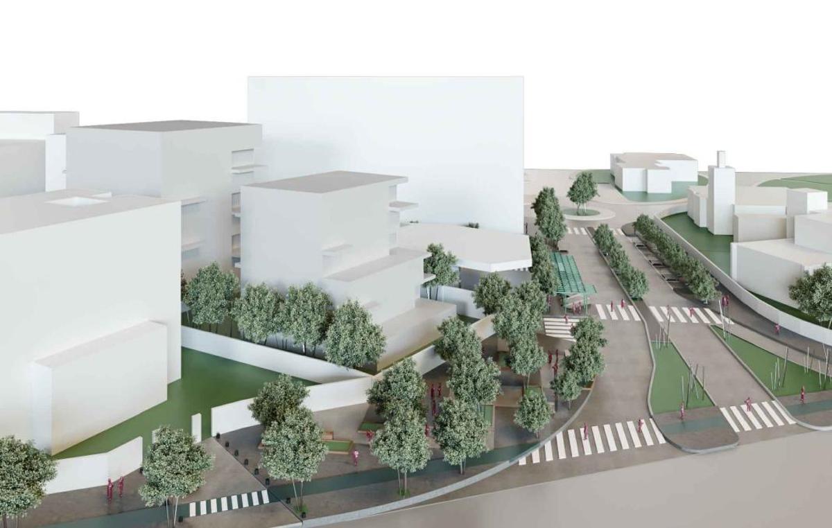 Recreación del proyecto residencial destinado a ocupar el solar del Puesto de los Monos en la Avenida de Moliní