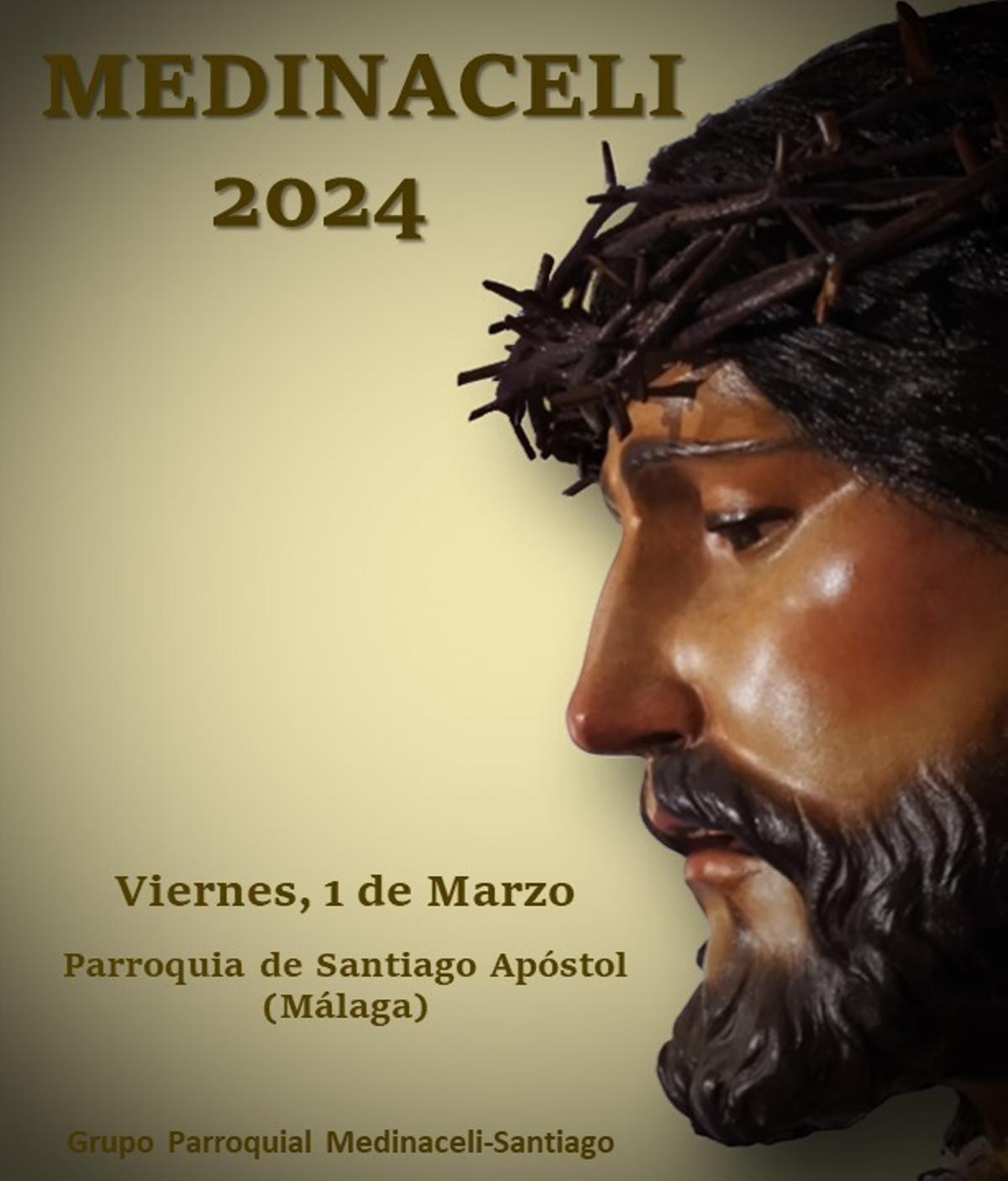 Cartel anunciador de la festividad del Cristo de Medinaceli de este 2024.