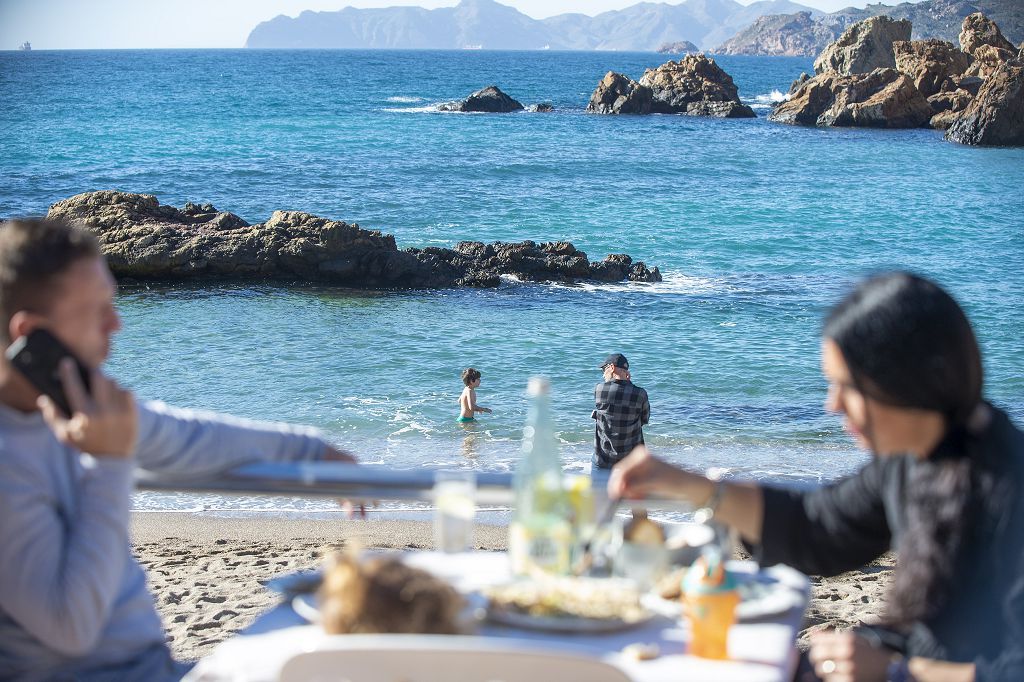 Playa de la Cortina en Navidad