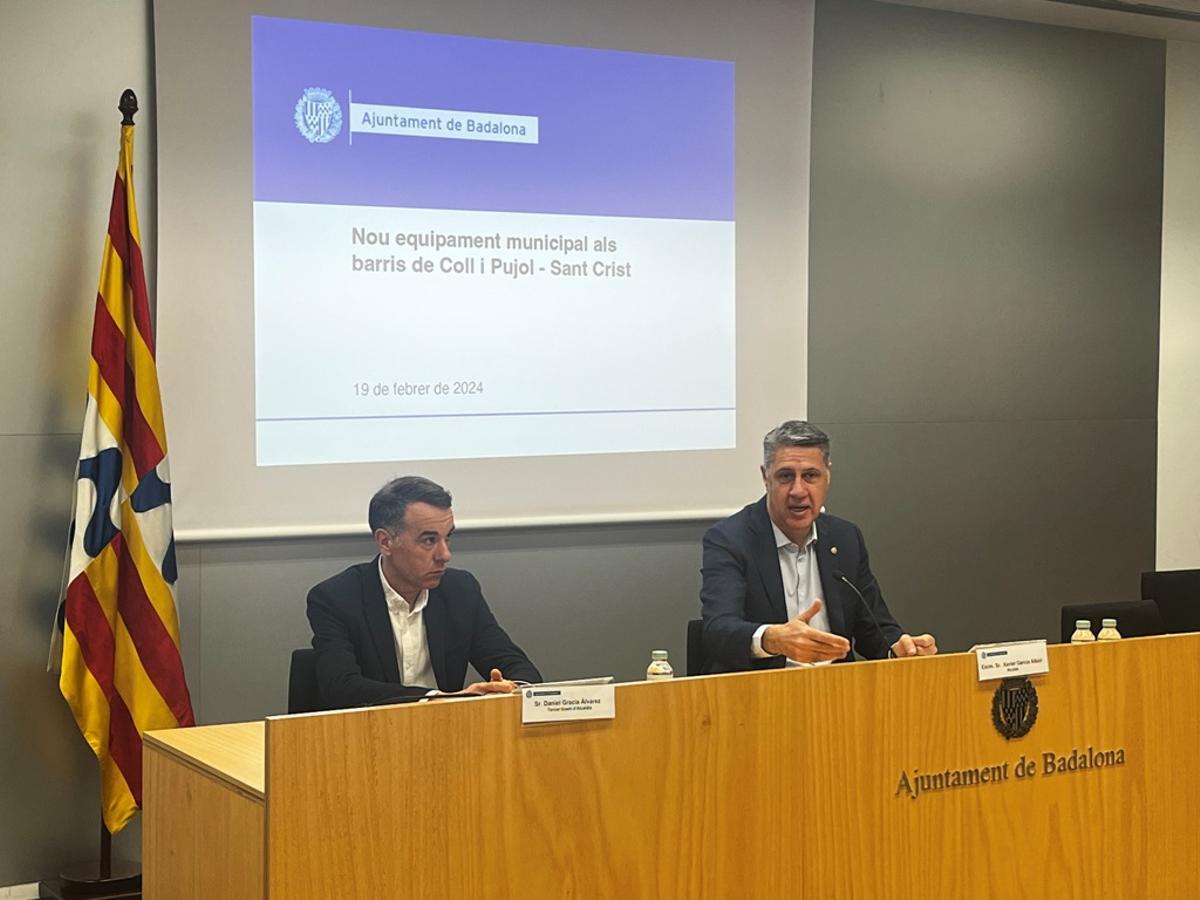 El alcalde de Badalona y el tercer teniente de Alcaldía anuncian la construcción de una nueva sala de estudio en el barrio de Coll i Pujol