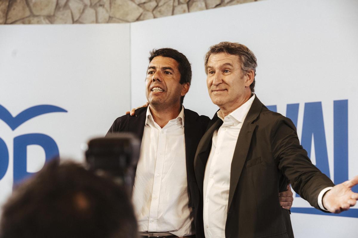 Mazón y Feijóo, este martes en Alicante.
