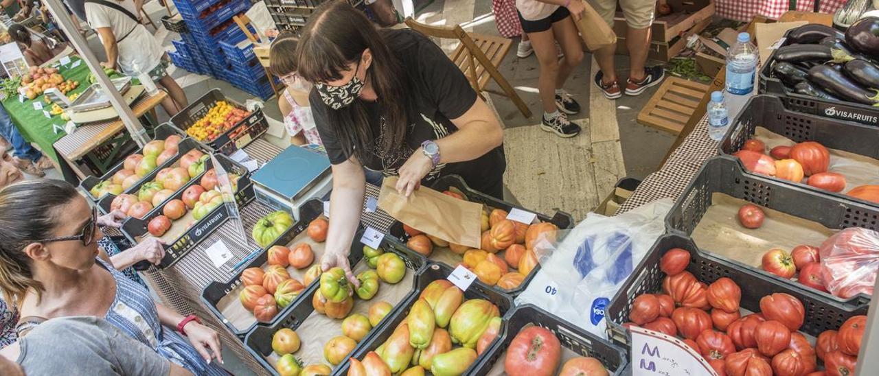 Parades al Mercat del Tomàquet de l&#039;anterior edició al Passeig Pere III de Manresa