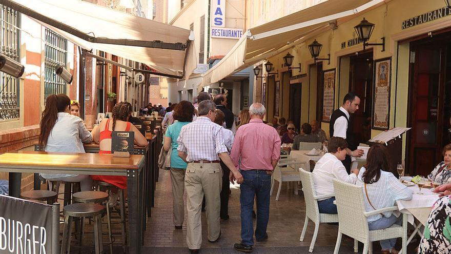 Terrazas hosteleras en el Centro Histórico de la capital.