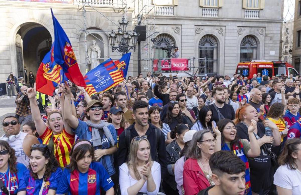 La celebración de la Champions femenina del FC Barcelona, en imágenes.