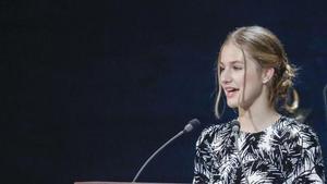 La Princesa de Asturias, durante su discurso en los Premios de 2022, en Oviedo.