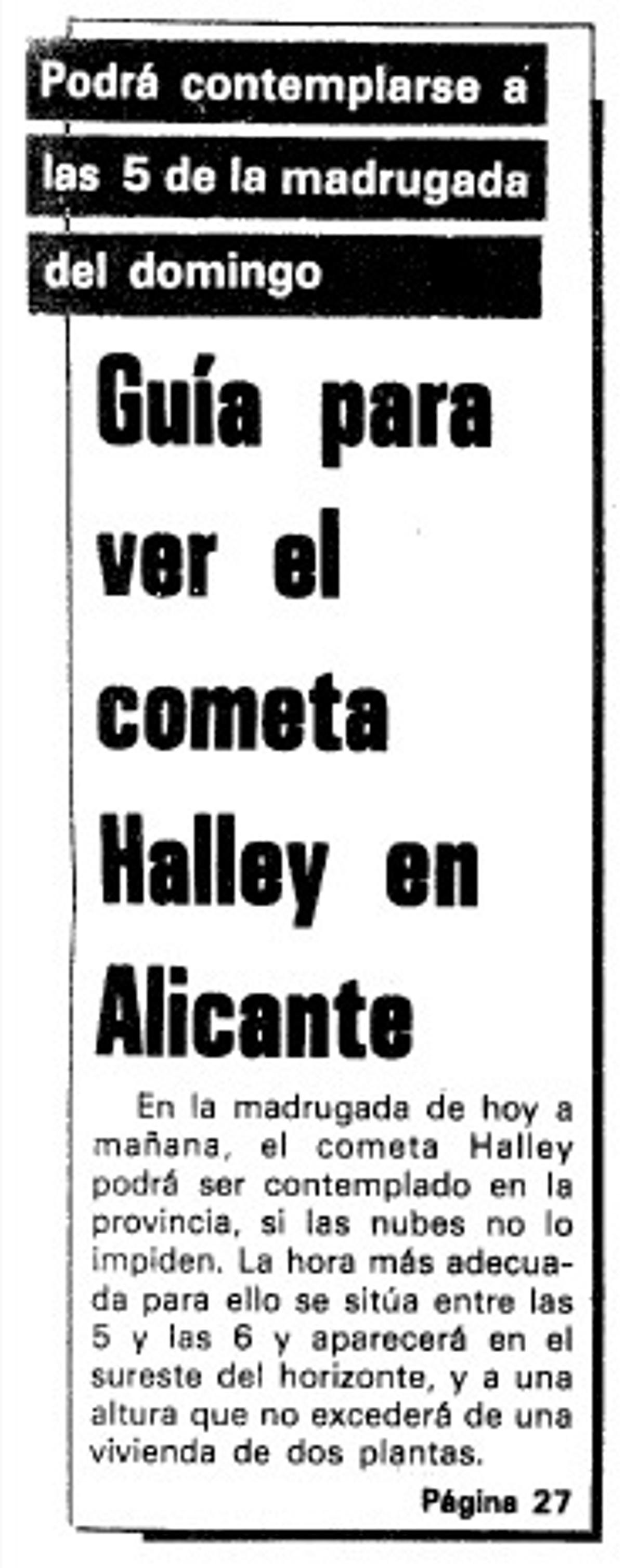 Guía para ver el cometa Halley en INFORMACIÓN.