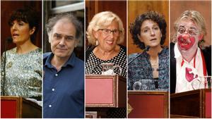 Elvira Lindo, Javier Pérez Andújar, Manuela Carmena, Marina Garcés y Tortell Poltrona, pregoneros de la Mercè