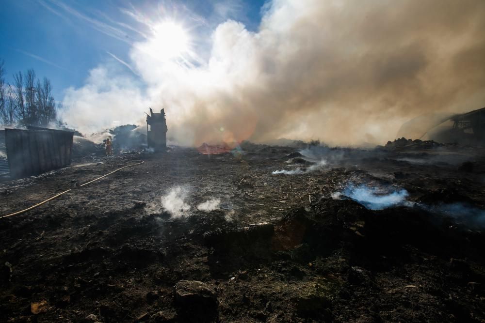 Gran incendio en una planta abandonada de reciclaje en Sollana