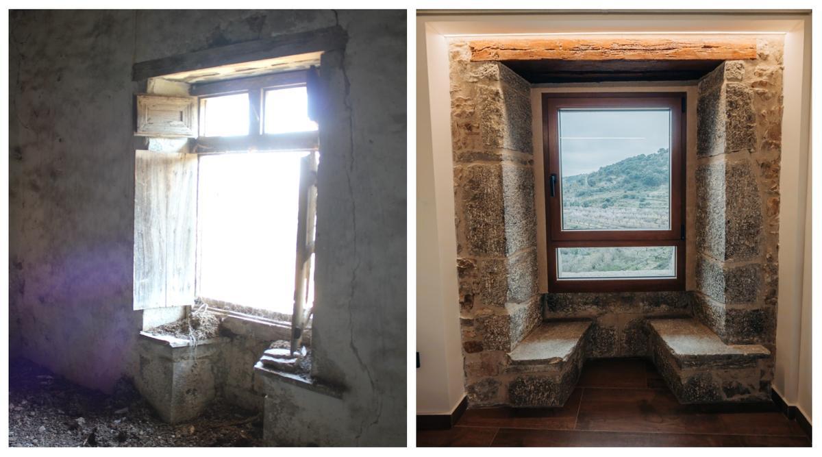 Antes y después de la ventana.