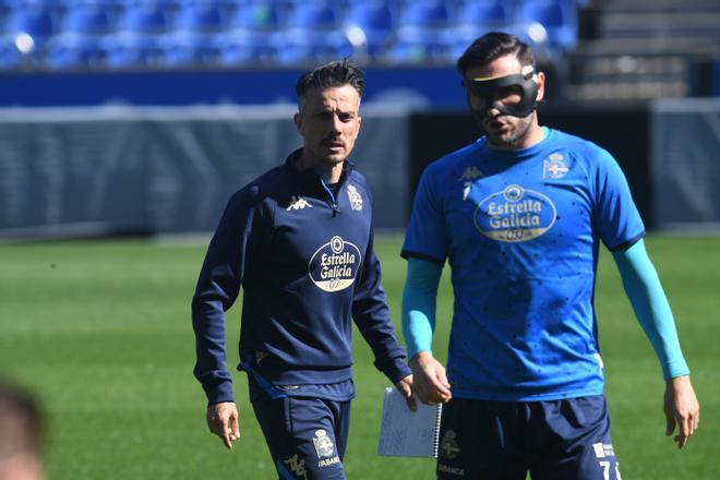 Primer entrenamiento de Rubén de la Barrera en su nueva etapa en el Deportivo