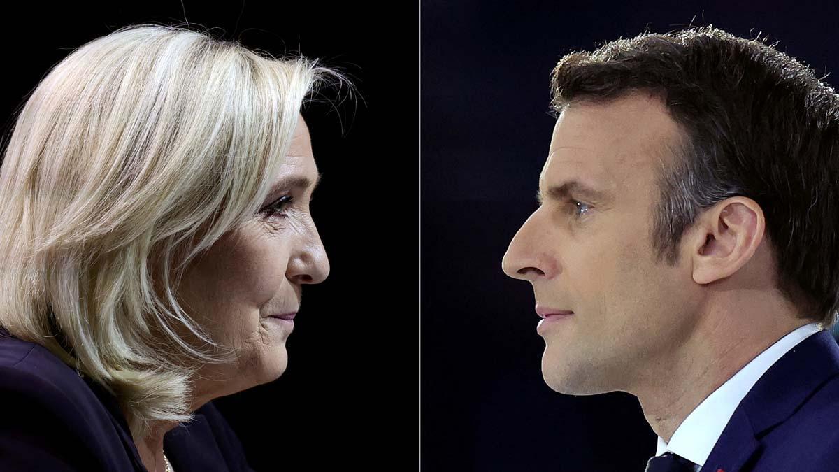 Marine Le Pen y Emmanuel Macron.