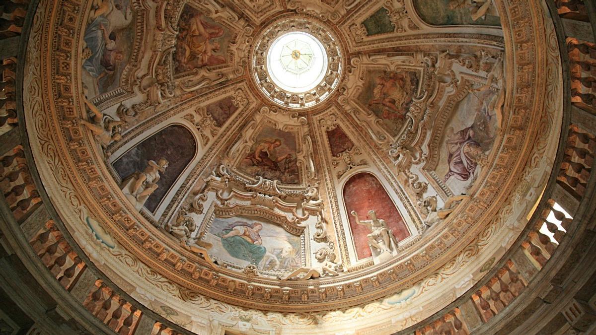 Cúpula central de La Rotonda, inspirada en la del Panteón de Roma.