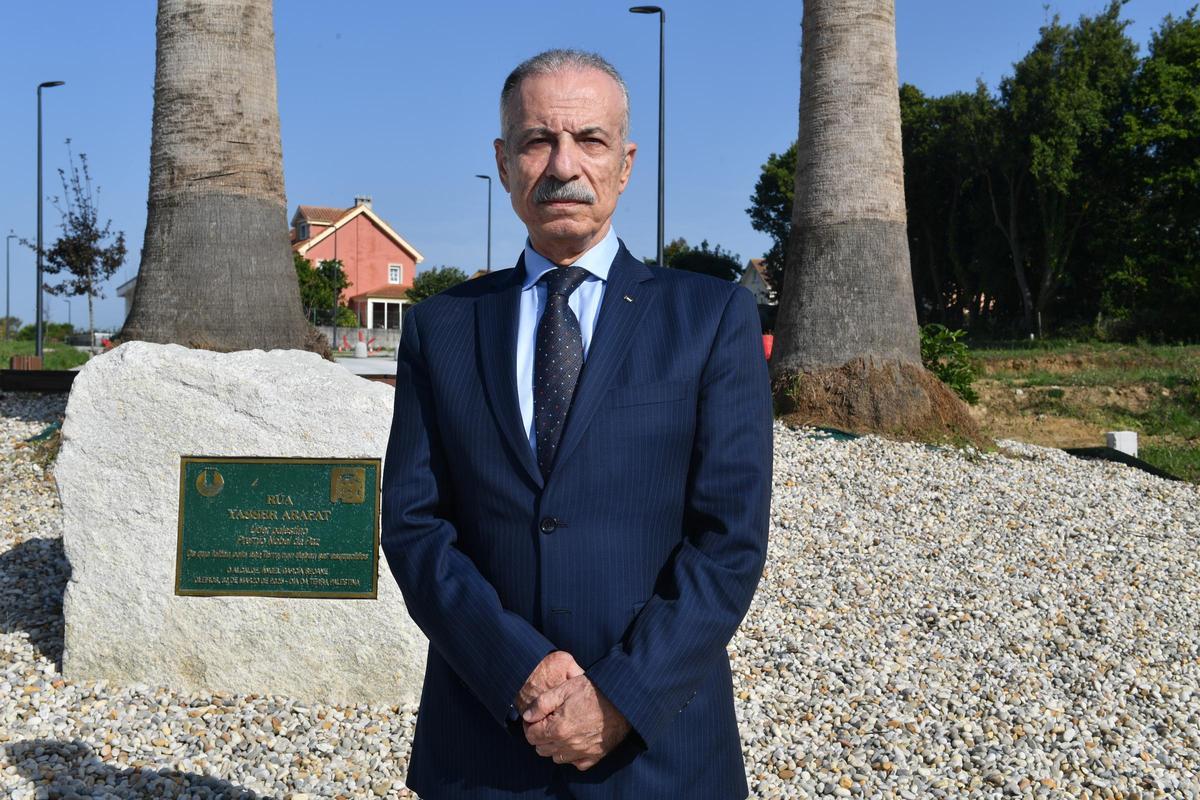 Husni Abdel Wahed embajador de Palestina, en una visita reciente a Galicia.