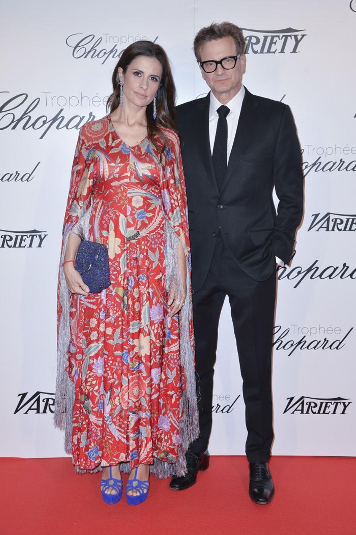 Colin Firth y su mujer en las fiestas del Festival de Cine de Cannes 2015