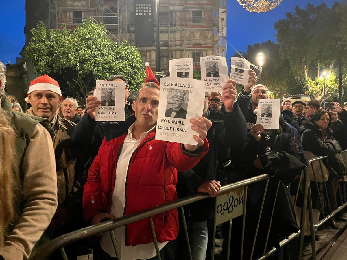 Agentes de la Policía Local en la protesta.
