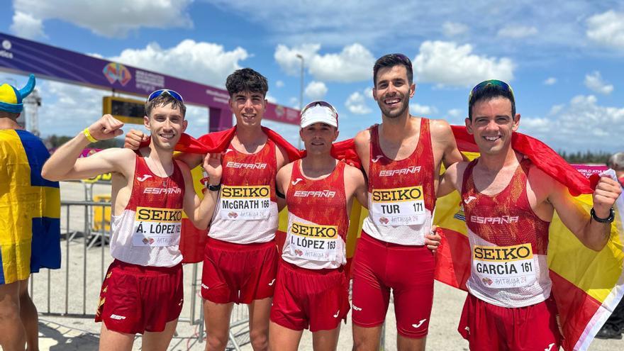 El equipo español masculino se alza con el oro mundial en 20 km marcha y el femenino alcanza el bronce
