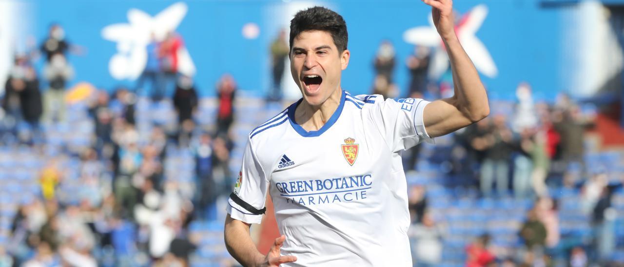 Jaume Grau celebra su gol ante la unión Deportiva Las Palmas.