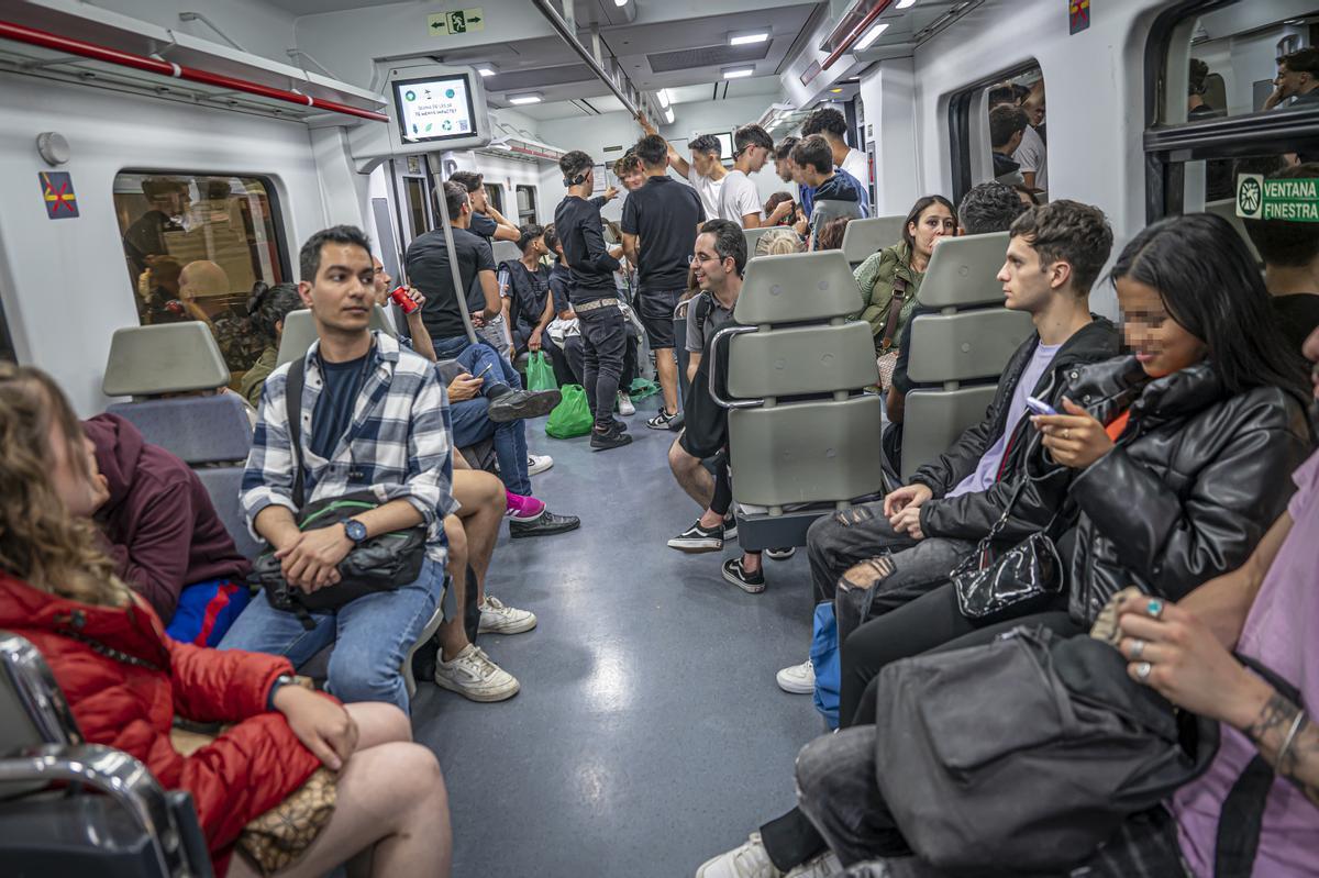 En el tren del botellón a Mataró