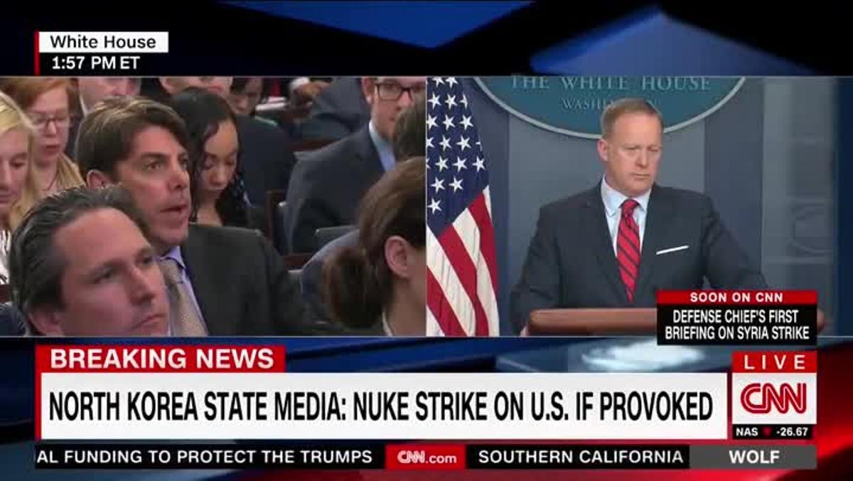 Sean Spicer, durant la roda de premsa.