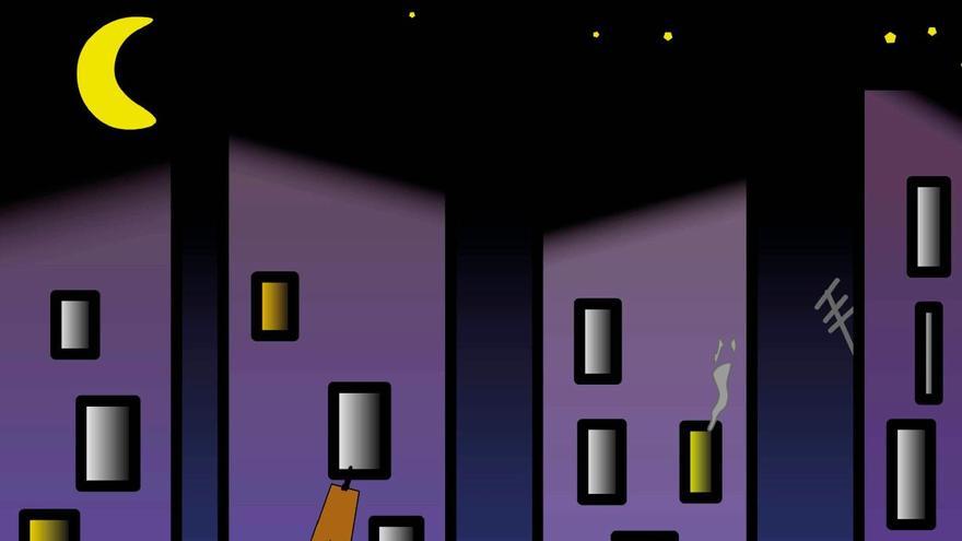 Cartel anunciador da obra ‘Aquí non paga niguén’. Foto: C.A.