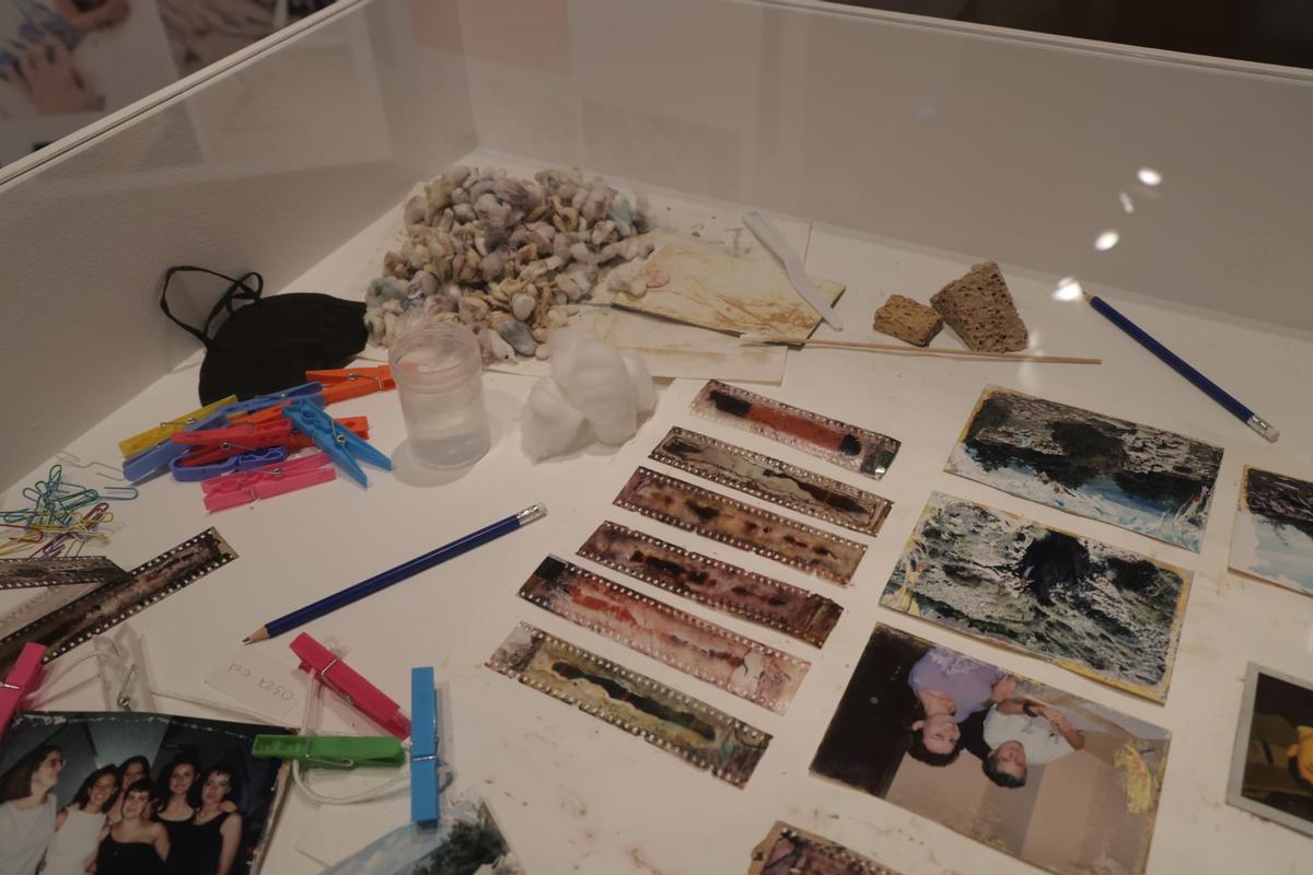 Fotos, negativos y material de la muestra.