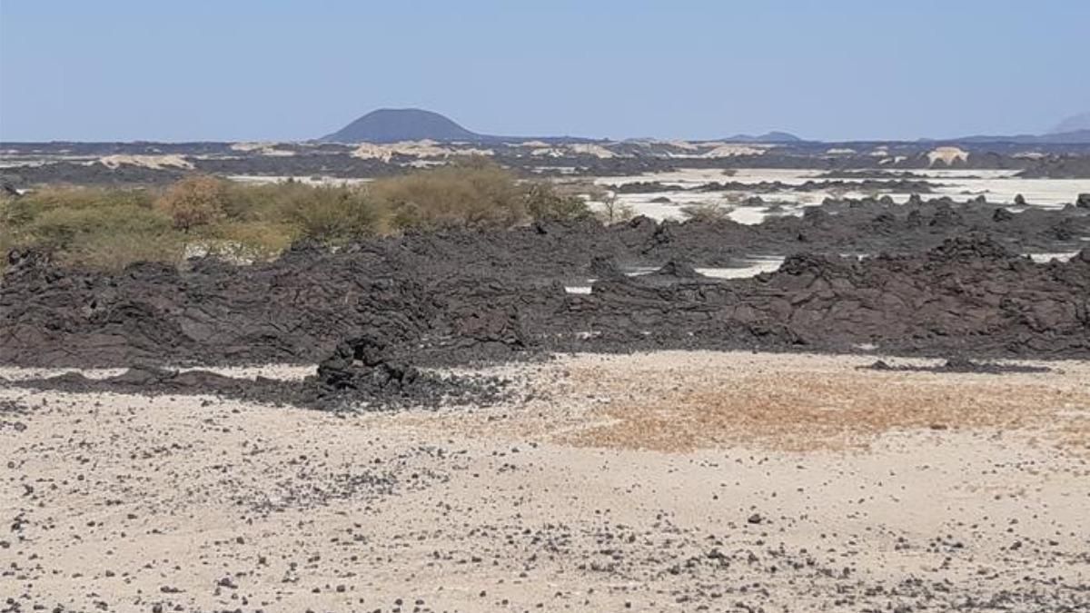 Flujos frescos de lava basáltica en la región de Afar, Etiopía.