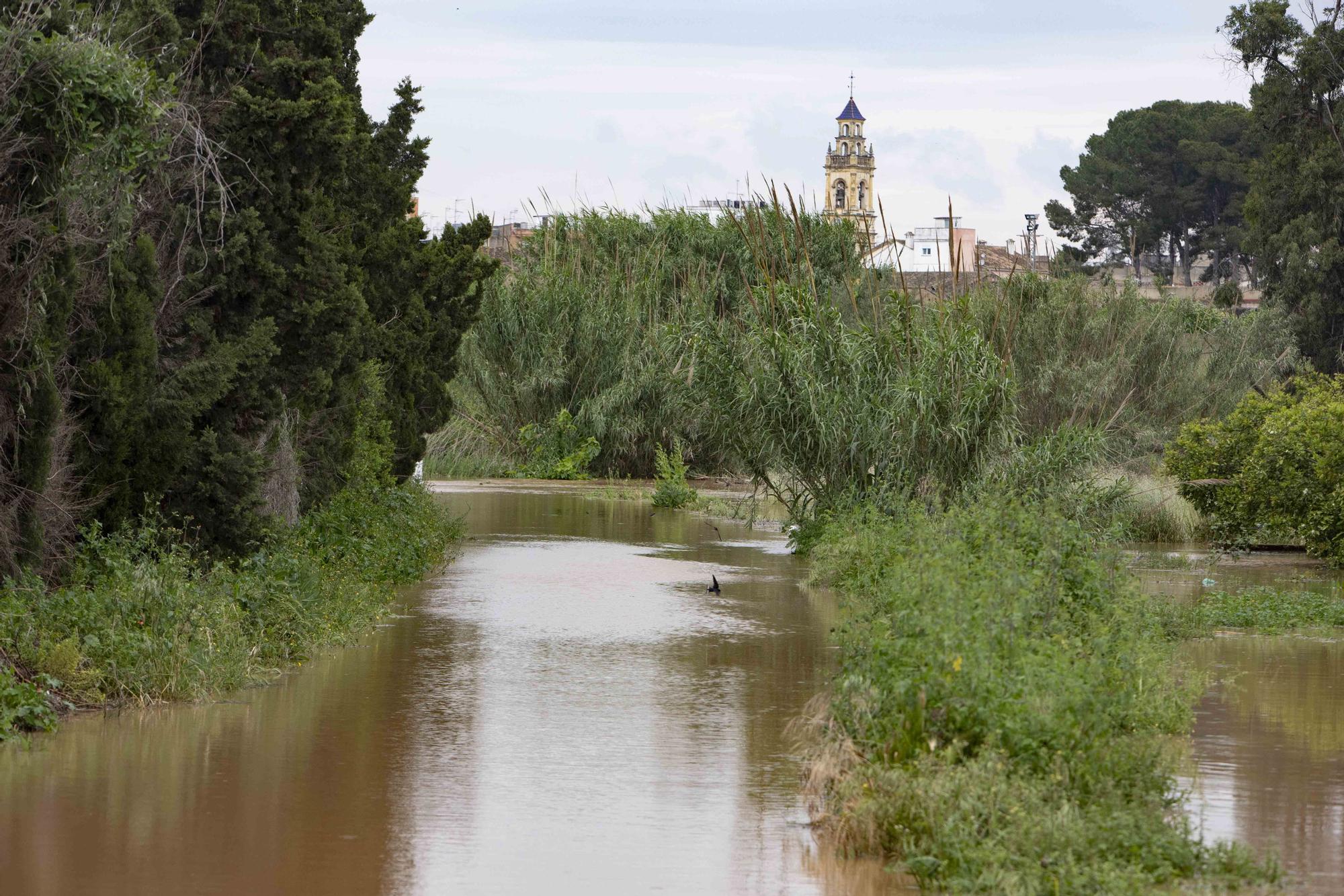 Las intensas precipitaciones han desbordado barrancos y cortado caminos en diferentes municipios de la comarca