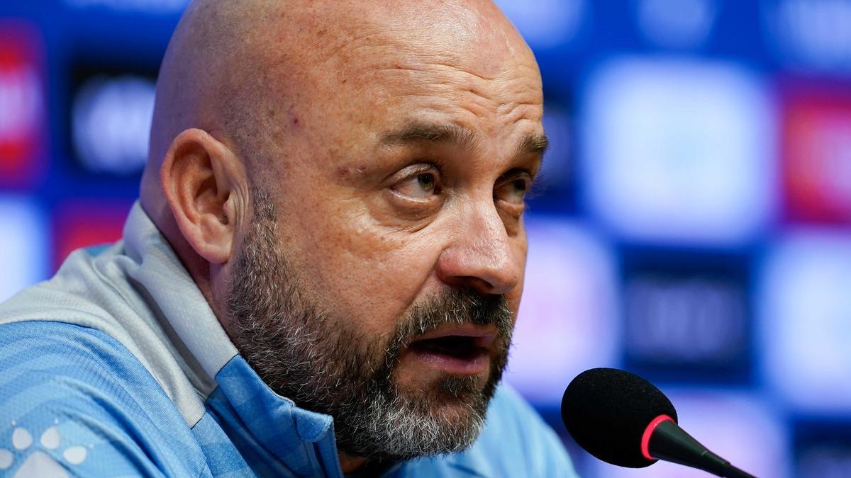 Manolo González, este jueves en el RCDE Stadium.