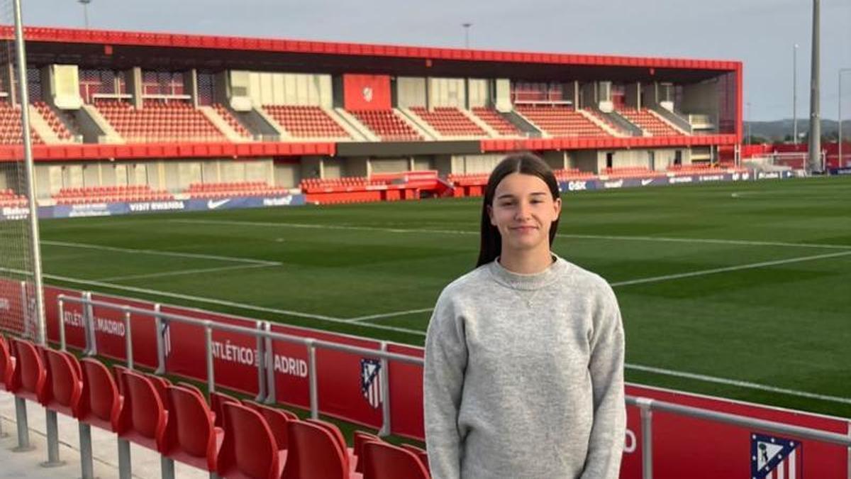 Imagen de Marga Míguez en las instalaciones del Atlético de Madrid.