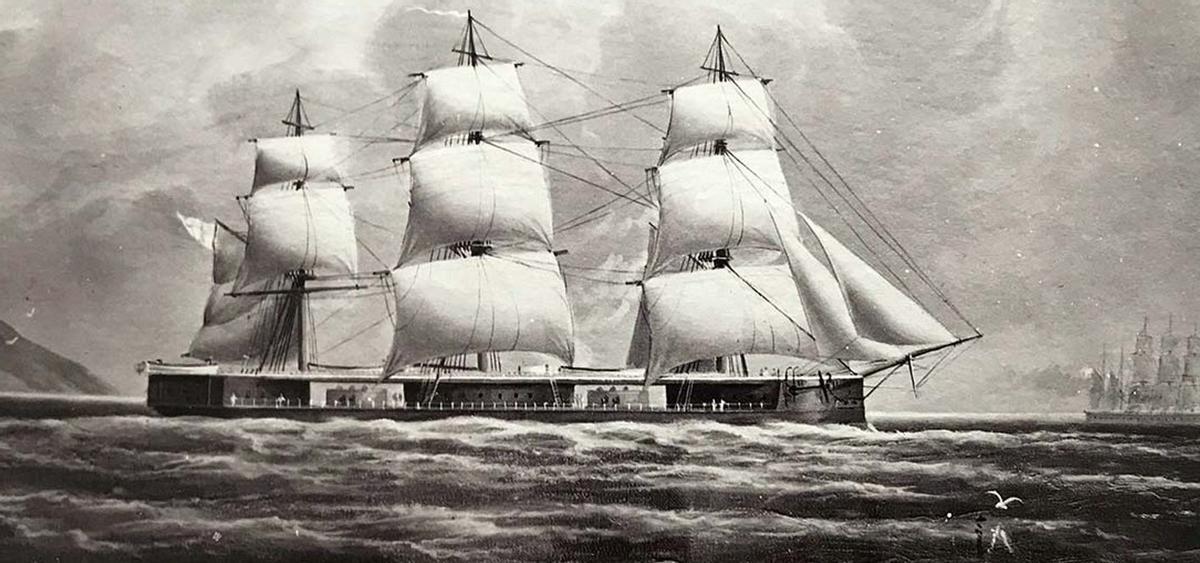 Maqueta del «HMS Captain» realizada en el año previo a su entrega (1869). Del Royal Museums Greenwich. | FIRMA