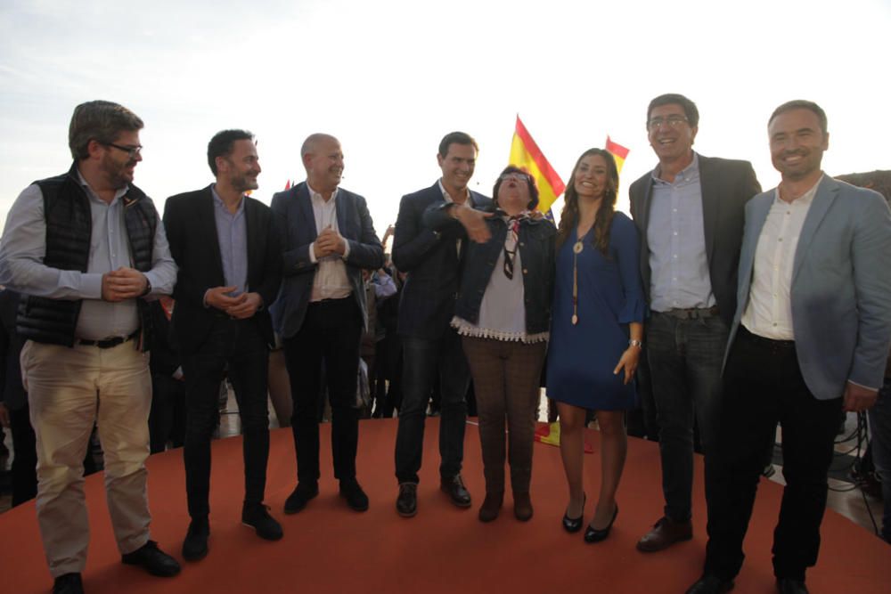 Ciudadanos ha elegido la capital para celebrar un mitin en los Baños del Carmen, encabezado por su candidato a la Presidencia de España, Albert Rivera, que ha presentado sus credenciales políticos